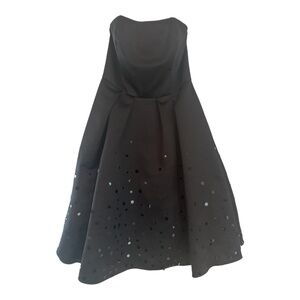 David's Bridal Black Short Satin Dress Style F13721 NWT Size 8